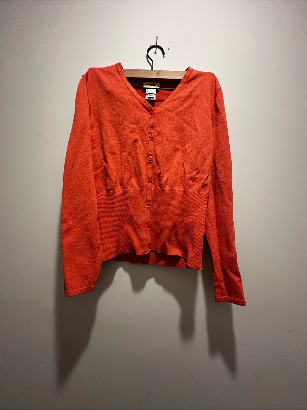 Button-Front Orange Cardigan Set - Picture 2 of 5